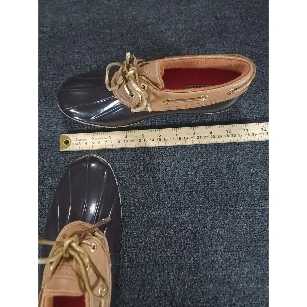 Sperry Saltwater Waterproof Duck Boots Womens Size 8.5 Rain Leather Rubber Shoes